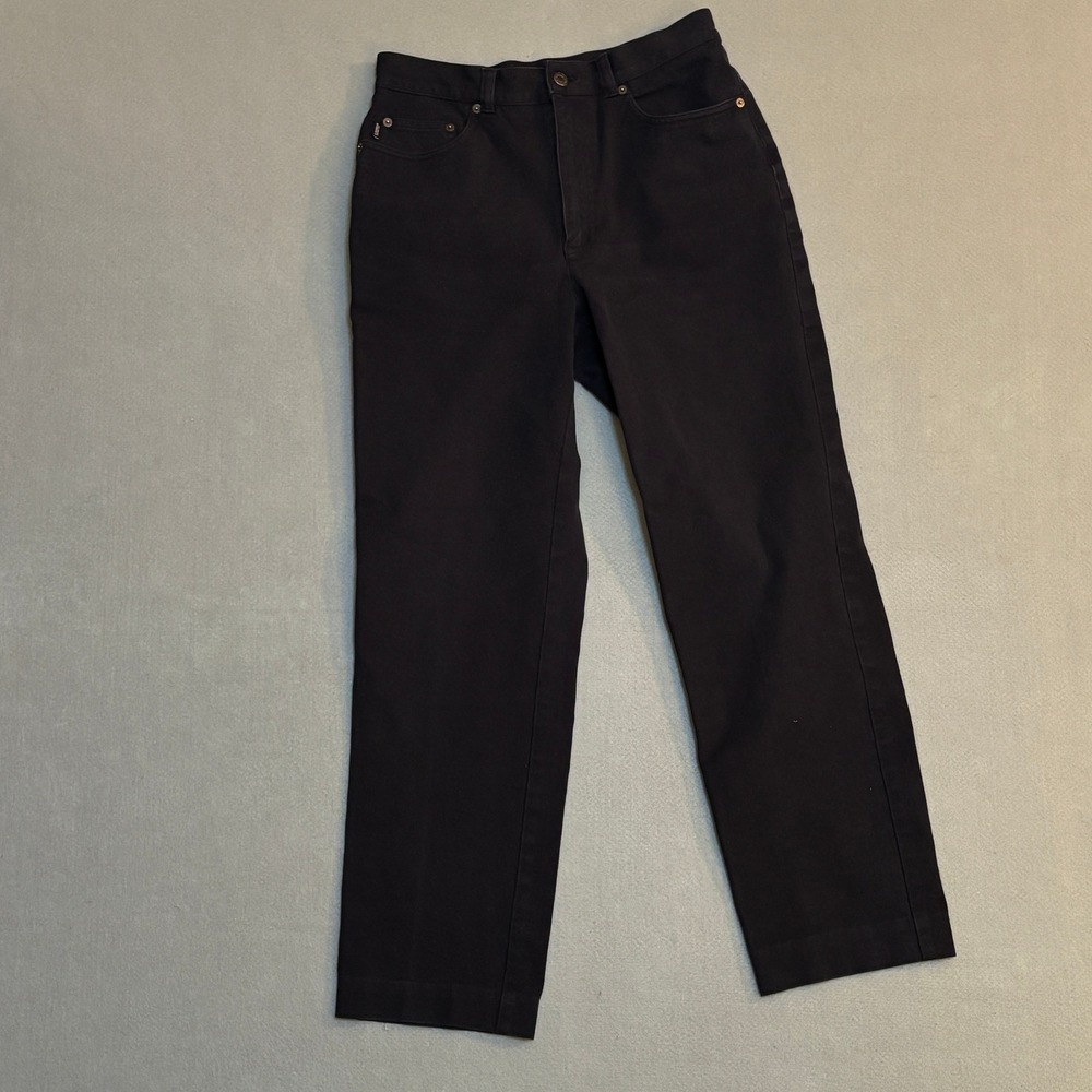 Lauren Jeans Co Ralph Lauren Black High Rise Straight Leg Pants Womens Size 8